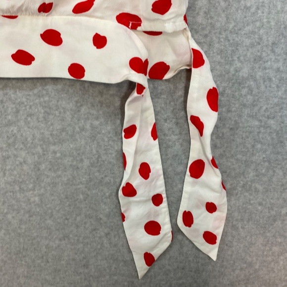 Vintage Size 10 Prophecy Petites Tank Side Tie White Red Polka Dot Lined Viscose - Picture 2 of 7